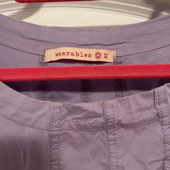 Wearables Purple Cap Sleeve Women's dress with ruch sides - Picture 3 of 4